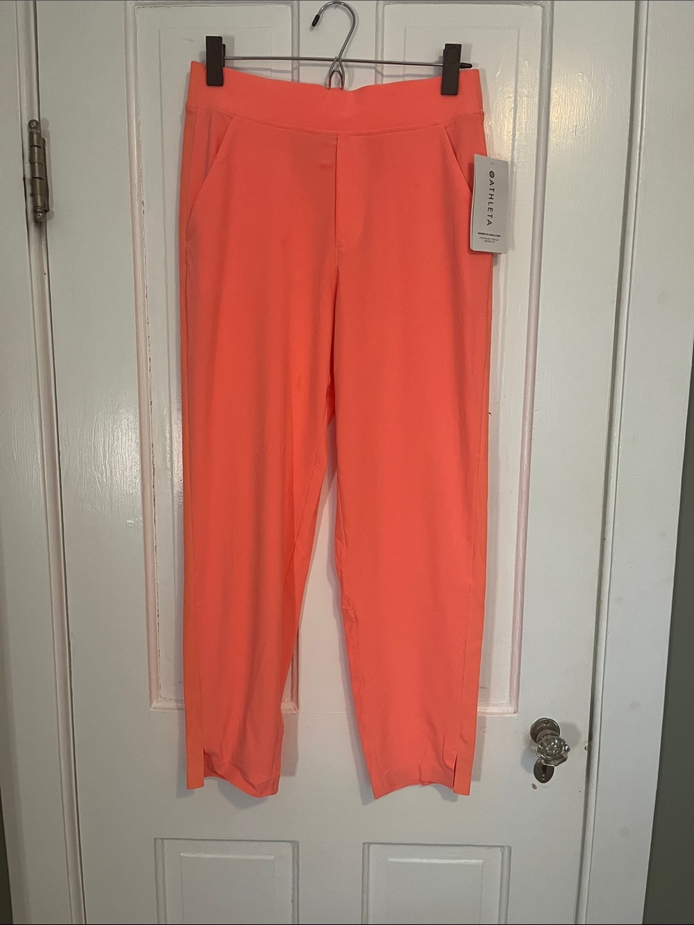 Athleta Brooklyn Ankle Pants- Coral Pull-On Track Pants